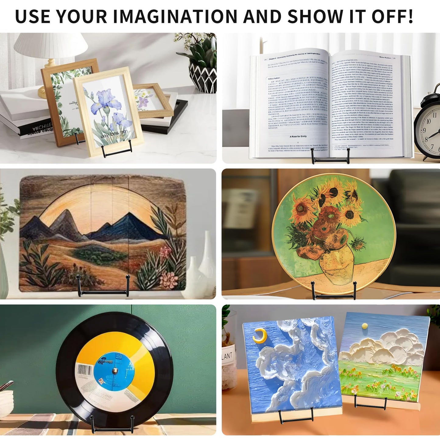 18 pcs 4.5in Plate Stands for Display,Metal Plate Holders Display Stands Can Be Used for Picture Stand,Book Stands for Display,Plate Display Stands,Easel,Photo Frame Stands,Plaque Stands,Desktop Stand