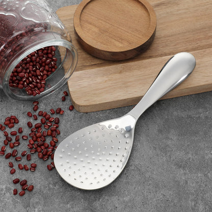 304 Stainless Steel Rice Paddle Spoon Spatula, 8-inch Long Non Stick Mirror Finish Stand-Up Design for Rice Mashed Potato Salads, Apply for Kitchen Home Restaurant Serving