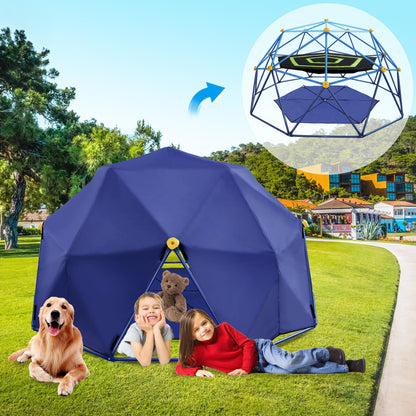 YuAnWe 10 FT Climbing Dome with Canopy and Hammock, Anti-Rust and UV-Resistant Dome Climber with 800LBS Load Capacity, Suitable for Outdoor Indoor Jungle Gym