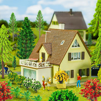 QUOZUO 38PCS Mini Model Miniature Trees, Mixed Model Colourful Trees Building Train Scenery Architecture Fake Trees for DIY Crafts, Building Model, Scenery Landscape