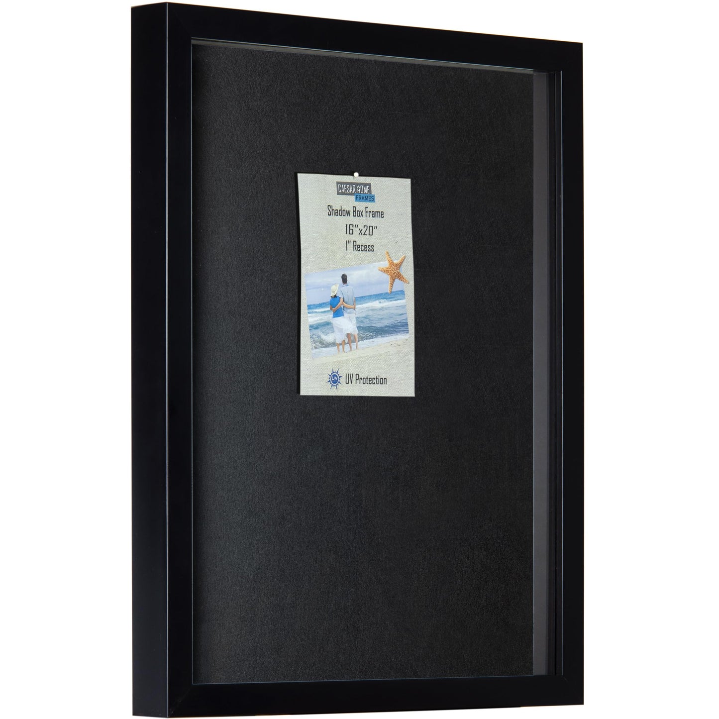 Caesar Home Shadow Box Display Frame with 2 Backgrounds and UV Protection, Multiple Sizes (16x20)