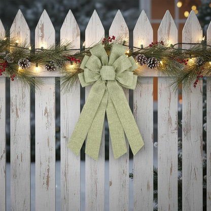 Skiennix Mint Green Large Bow - 11x21 Inch Wired Ribbon for Wreaths & Spring Decor