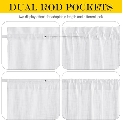 NICETOWN Sidelight French Door Panel, Linen Textured Look, 30" x 72", White