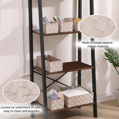 Drawer Organizer Bins Woven Storage Stackable Box Set of 6 for Organizing Drawers Shelves Cabinets (Beige)