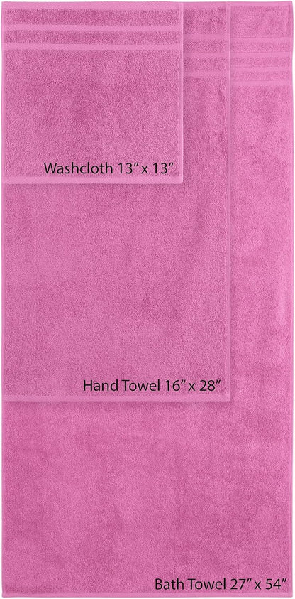 Rosyn Home 6 Set 2 2 2 100% Hotel and Spa Quality Piece Bath Towel Bath Towel Hand Towel Washcloth Soft Turkish Cotton
