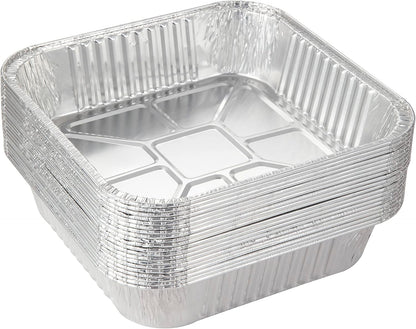 10pack- 8 x 8 Aluminum Foil Pans, Disposable Heavy Duty Square Baking Cake Pans for Homemade Breads
