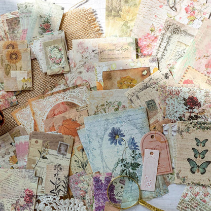 SUPJESWEK 400 Sheets Scrapbook Paper Handmade Scrapbook Paper Cuttable Scrapbook Supplies Aesthetic Retro Elements for Bullet Journals Junk Planners Aesthetic Room Decor Wall
