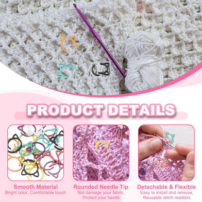 uxcell 50pcs Stitch Markers, Spiral Stitch Markers Crochet Needle Clip Counter Knit Ring Crochet Locking Sewing Accessories for DIY Handcraft Knitting and Crocheting, Red
