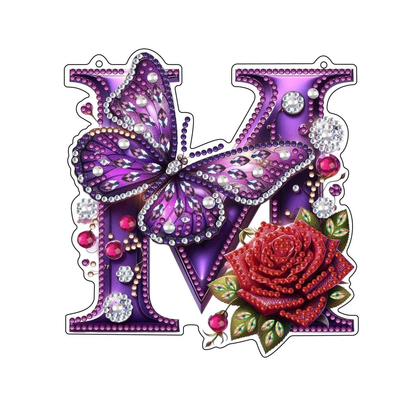 DIY Hanging Diamond Art Kit for Adult – Gem Art Window & Wall Pendant, Acrylic Letter Diamond Painting Ornament for Home & Garden Decoration (M)