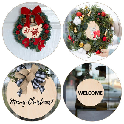 25 Sheets Blank Wood Circles for Crafts, 12 Inch Unfinished Round Wooden Hanging Signs with Holes, Wooden Discs for DIY Crafts Door Hanger Sign Painting Home Wall Decor Gift