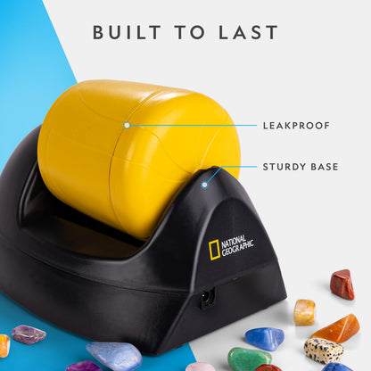National Geographic Starter Rock Tumbler Kit - Durable Leak-Proof Rock Polisher - Complete Rock Tumbling Kit with 4-Stage Silicon Carbide Grit - Geology Hobby, Rocks & Crystals (Amazon Exclusive)