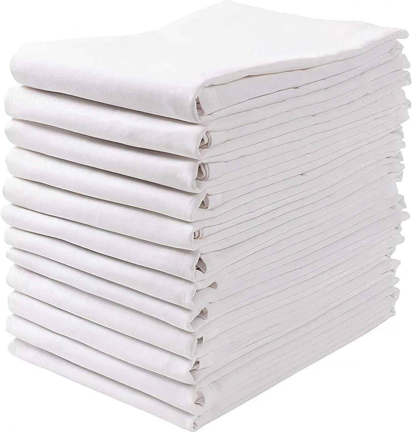 12 Pack, 28x28 Wealuxe Flour Sack Dish Towels for Kitchen, - Lint-Free, Super-Absorbent Cotton Tea Towels for Kitchen