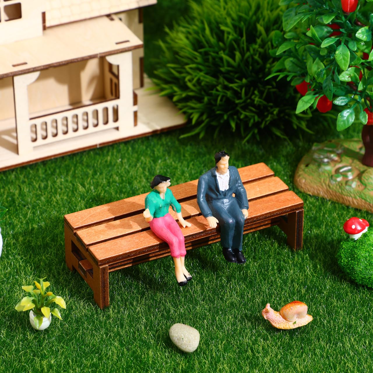 Garneck 3pcs Miniature Wooden Bench Set 1:12 Dollhouse Furniture Bench Mini Simulation Furniture Mini Chair Decor for Fairy Garden and Tabletop Micro Landscape Tiny House Decor