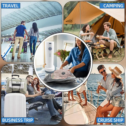 OVRRCSME Cordless Electric Vacuum Pump for Vacuum Storage Bags Travel Air PUM（Storage Bags Not Included in This Package）