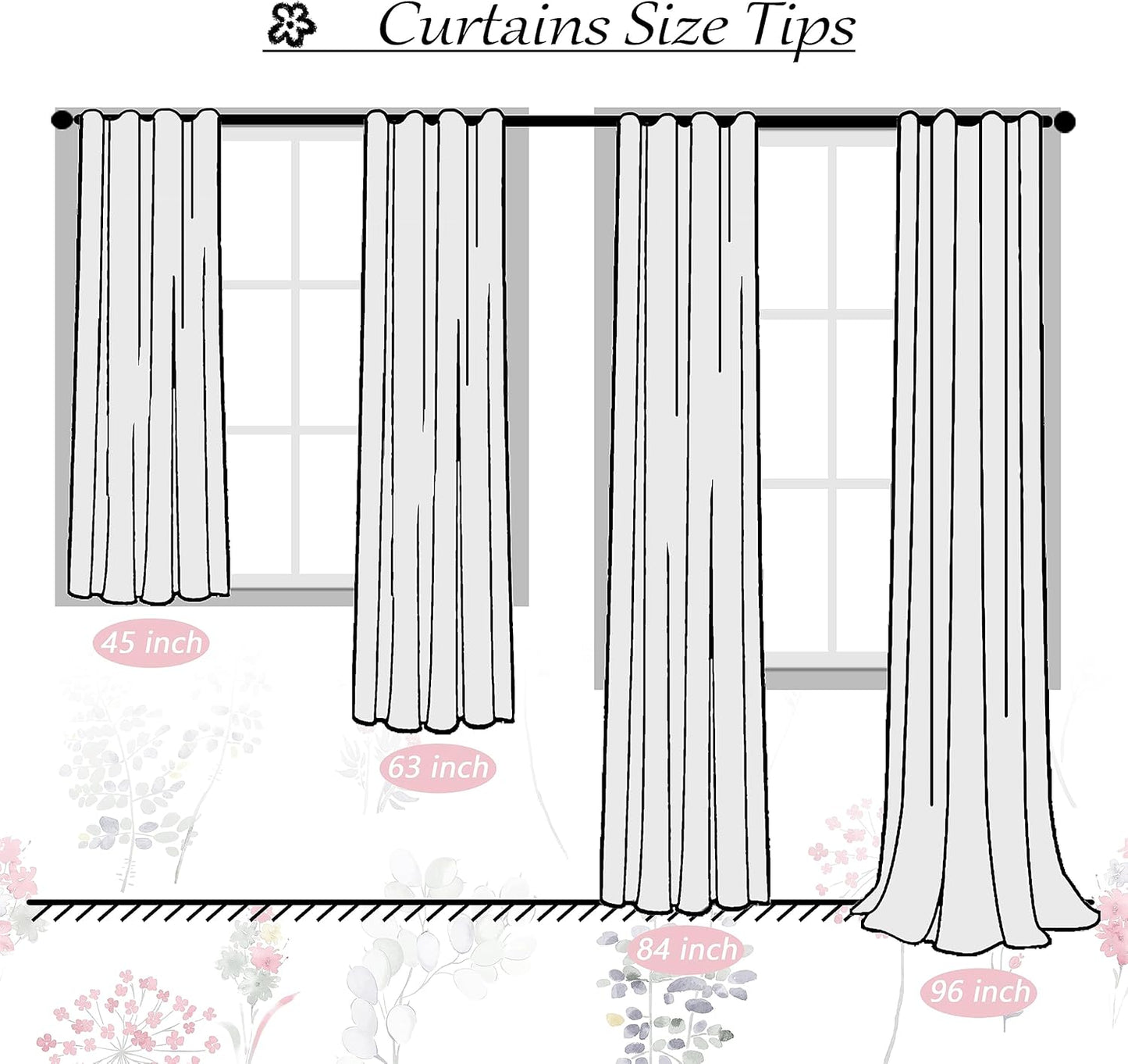 2 80% Room,63 Inch XTMYI Pink Girl Nursery Curtains for Baby Panels Blackout Patterned Printed Neutral Watercolor