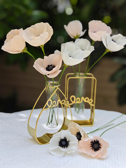 Crepe Paper Anemone DIY Flower for Home Decoration Making Kit 24 pcs (Blush - Peach - Cream)