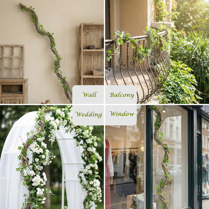 68.9inch Flexible Realistic Artificial Greenery Moss Garland Reptiles Vines Spooky Tree Branches Twigs for Jungle Theme Halloween Easter Thanksgiving Mantle Hanging Home Patio Wedding Arch Decor