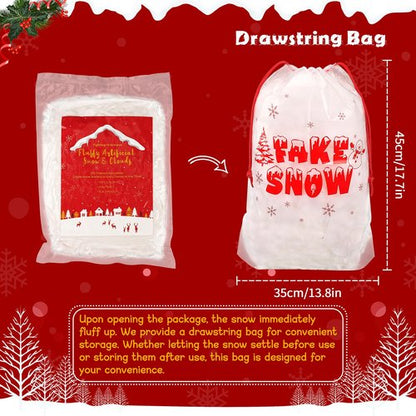 Fake Snow 1040g/36.7oz Fluffy Artificial Snow for DIY Mantle Table Village Nativity Displays,Soft Cotton Fake Snow Clouds for Winter Christmas New Year Wedding Birthday Valentines Party Decoration