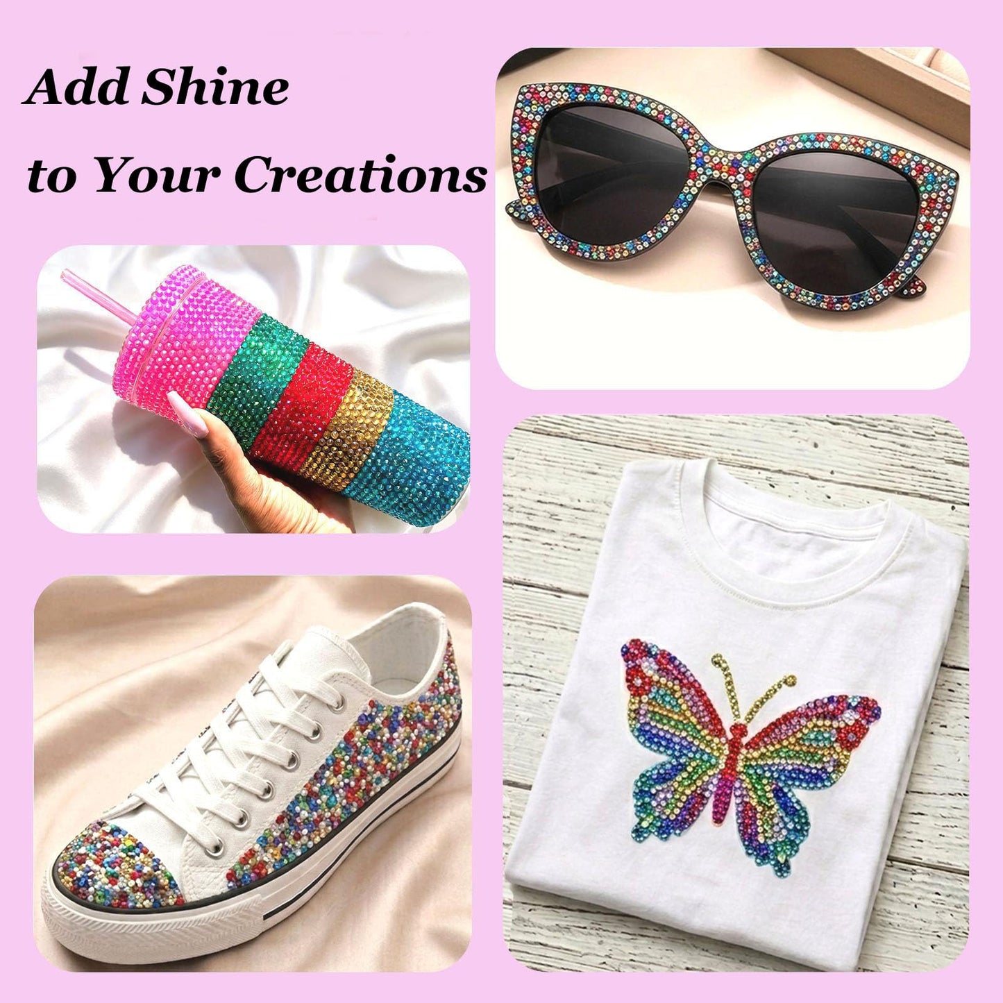 48000Pcs Resin Jelly Rhinestones for Bedazzling,40 Colors 3mm Flatback Gems Bedazzling Kit with 3Pcs 10ml B7000 Glue for Clothing Nail Art Shoes Crafting Makeup (40 Colors+3 Pcs Glue)