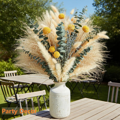 Dried Pampas Grass Bouquet – Boho Pampas Grass Decor for Home, Vase Fillers & Wedding — Natural Dried Flowers, Tall Pampas Grass for Floor Vase, Coastal, Scandinavian & Boho Room Decor (No Vase)