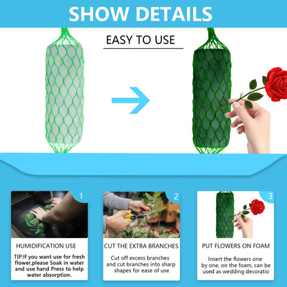 14 Piece Floral Foam Garland for Flowers,9.2Ft Flower Sponge Blocks Kit,Absorption Flower Holder Arch Door,Floral Craft Dry Foam Bricks,Green Floral Foam Arrangement for Home Wedding Garden