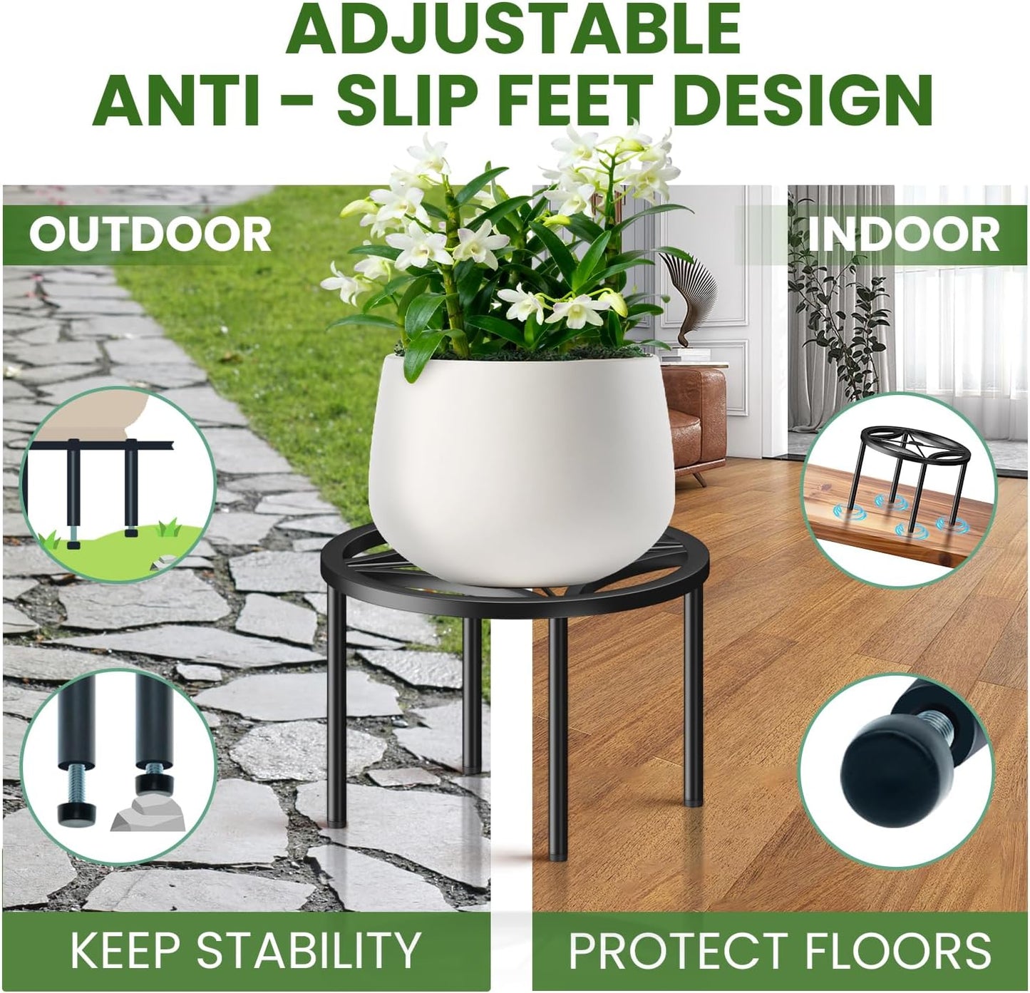 3-Pack Use(10.24" 10.24" 8.66" TOSKING Plant Stands - Heavy Duty Low Plant Stand, No Assembly Required Risers