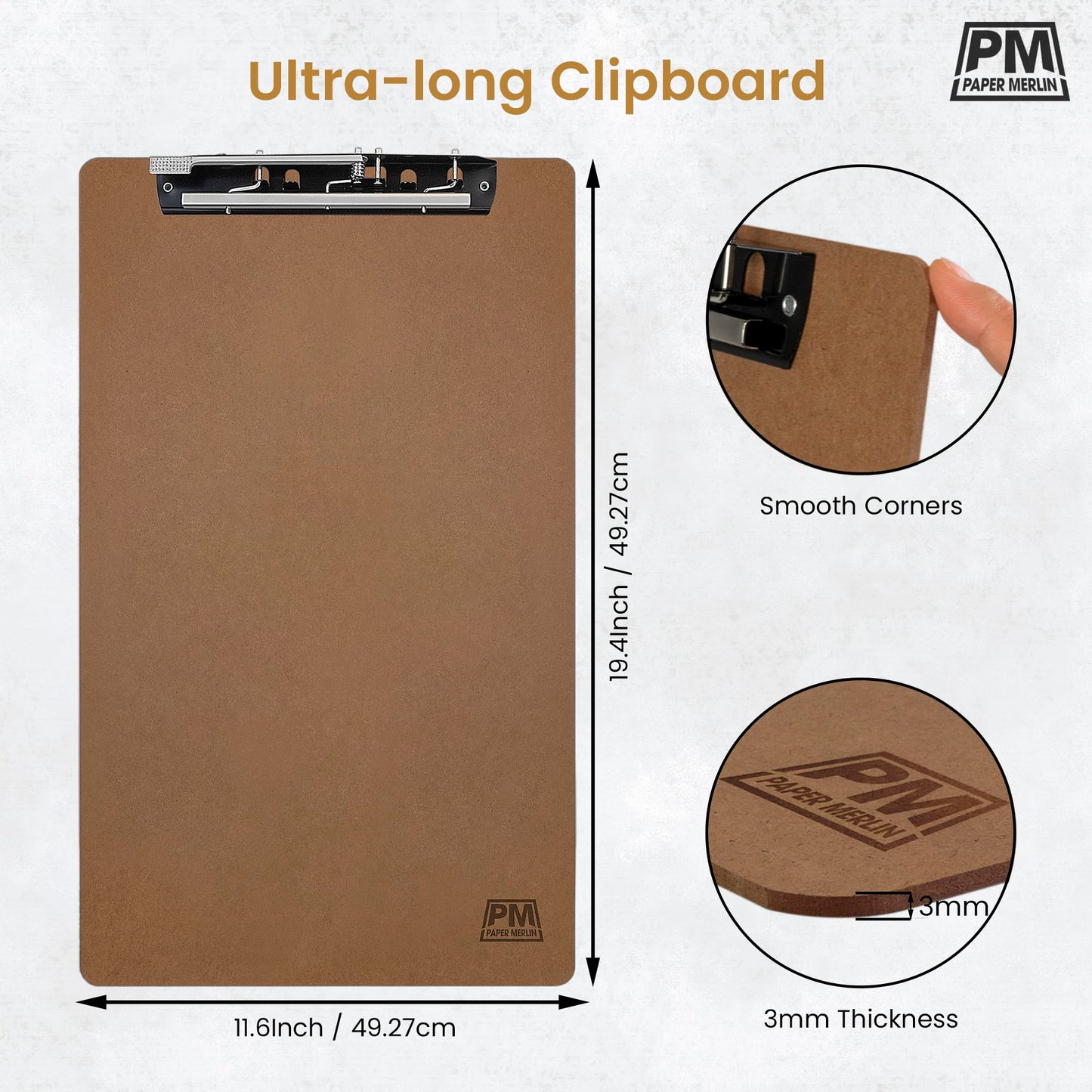 Paper Merlin Ledger Clipboard 19 X 11 MDF for 11x17 Clipboard Legal Size Paper with Large Clip Boards Extra Writing Space for Your Paper 1 Pack