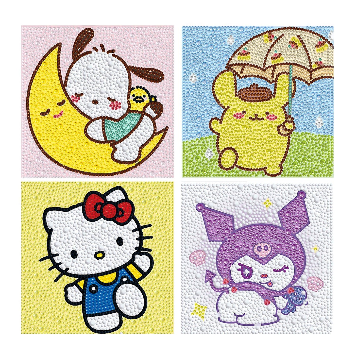 YSUNETER Diamond Painting Kits for Kids Beginner - 4 Pack DIY 5D Full Drill Diamond Art Kits for Children, Cute Animals Round Crystal Rhinestone Gem Art Crafts Home Wall Art Decor 5.9 x 5.9 Inches