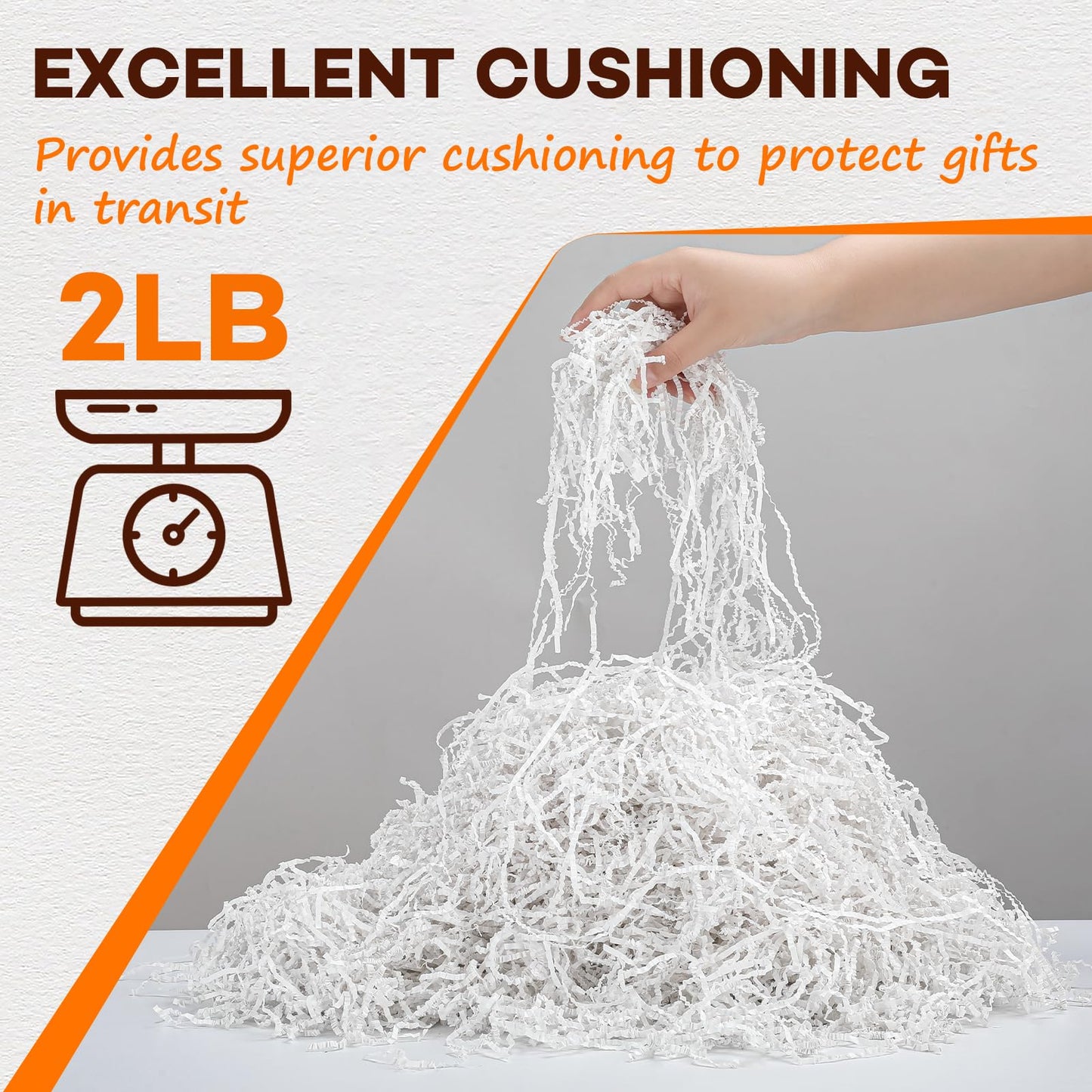 RowinsyDD 2LB White Crinkle Paper Filler, Cut Shredded Paper for Gift Baskets Packaging Wrapping Cushion Stuffing Box Confetti Filler for Easter Christmas Wedding Birthday Bridesmaid
