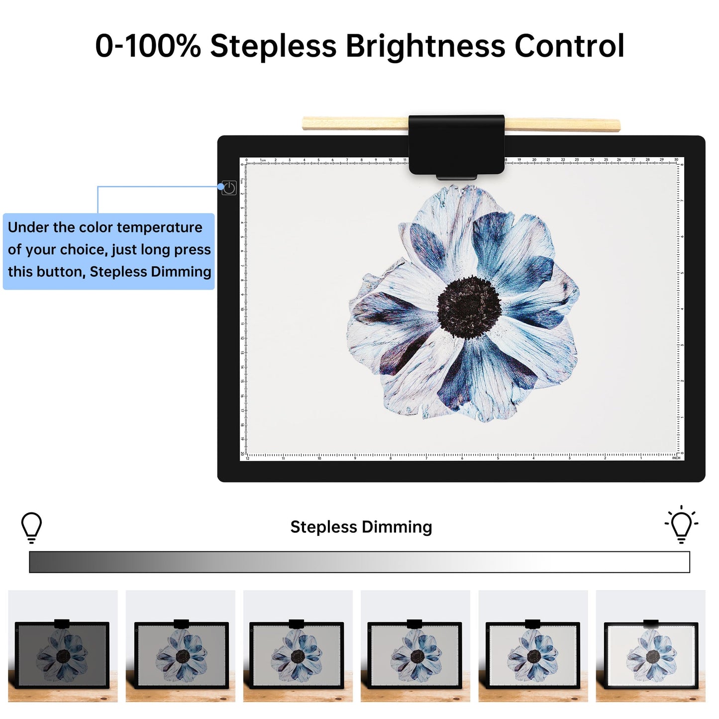 Mlife A4 Light Pad Rechargeable Light Board for Diamond Painting with 3 Colors Temperature,Built in Battery Light Box,Stepless Brightness,Rechargeable Ultimate Light Tracing Board for Sketching