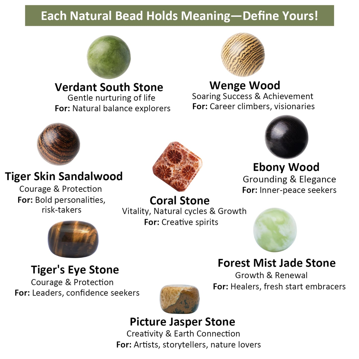 Geezon Navis Bracelet Making Kit - 10mm Natural Stone Beads with Wooden Beads - 48pcs Multicolor - DIY Jewelry Making Starter Kit Adult Men Women Birthday Mothers Day Gift Craft (48, Color A)