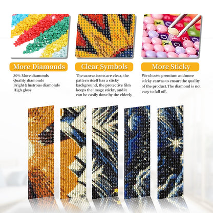 BWFY 12 Pack Diamond Art Kit Sets for Adults 5d Diamond Painting Kit Set for Beginners, DIY Landscape Gem Art Kit Print by Full Drill Diamonds Home Wall Decor 12x16 Inch
