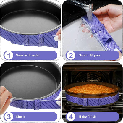 Patelai 6 Pieces Bake Even Strips, Absorbent Thick Baking Strips for Clean Baking Edges, Cute Style