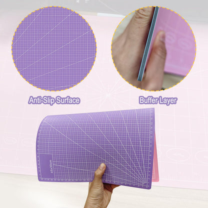 5 PCS Self Healing Cutting Mat 12" x 18": Sewing Rotary Cutting Mat for Crafts and Fabric Sewing Scrapbooking Quilting and Precision Cutting (5, Green)