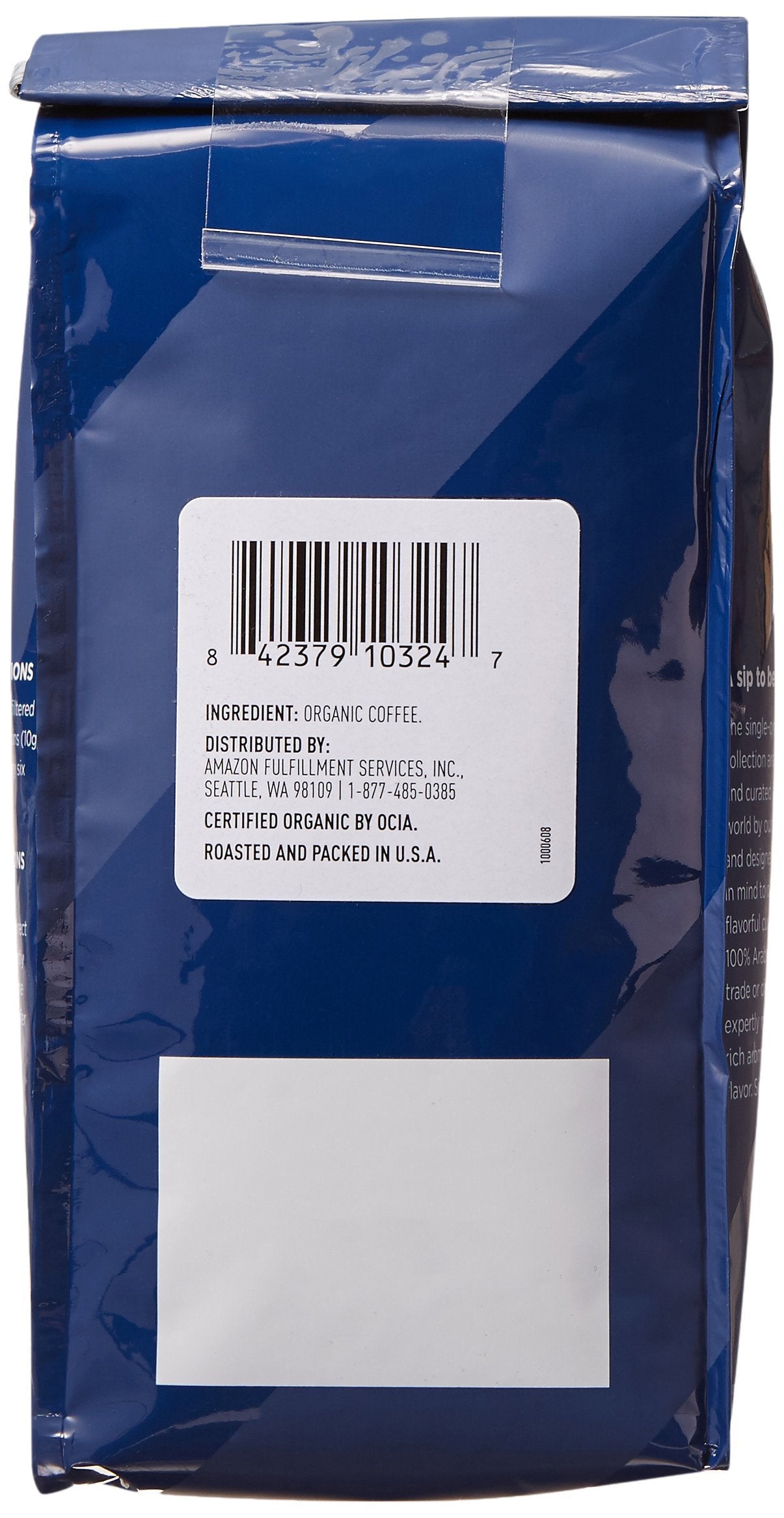 Amazon Fresh, Organic Fair Trade Peru Whole Bean Coffee, Medium Roast, 12 Oz