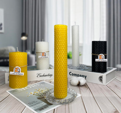 Lacaser Beeswax Candle Making Kit, 10pcs 8"x 8" 100% Beeswax Sheets for Candle Making -Include Bee Ornaments, Lace, Cotton Wicks & Hemp Rope, DIY Candles Making Supplies