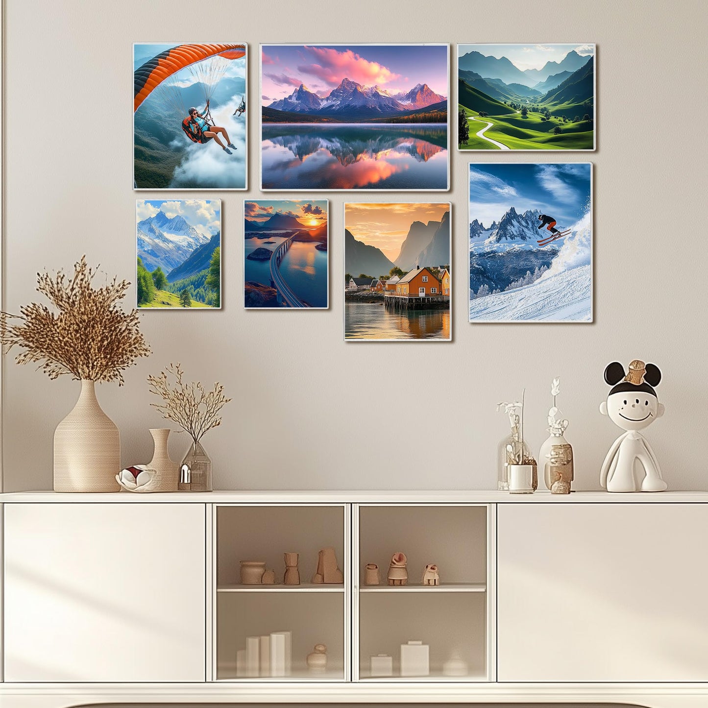 Wbtran 18x 24 inch Acrylic Picture Frame, Horizontal/Vertical Clear Photo Frame for Wall with Tape, No Drilling Floating Hanging Frameless Picture Frame, Wall Mount for Home, School, Office