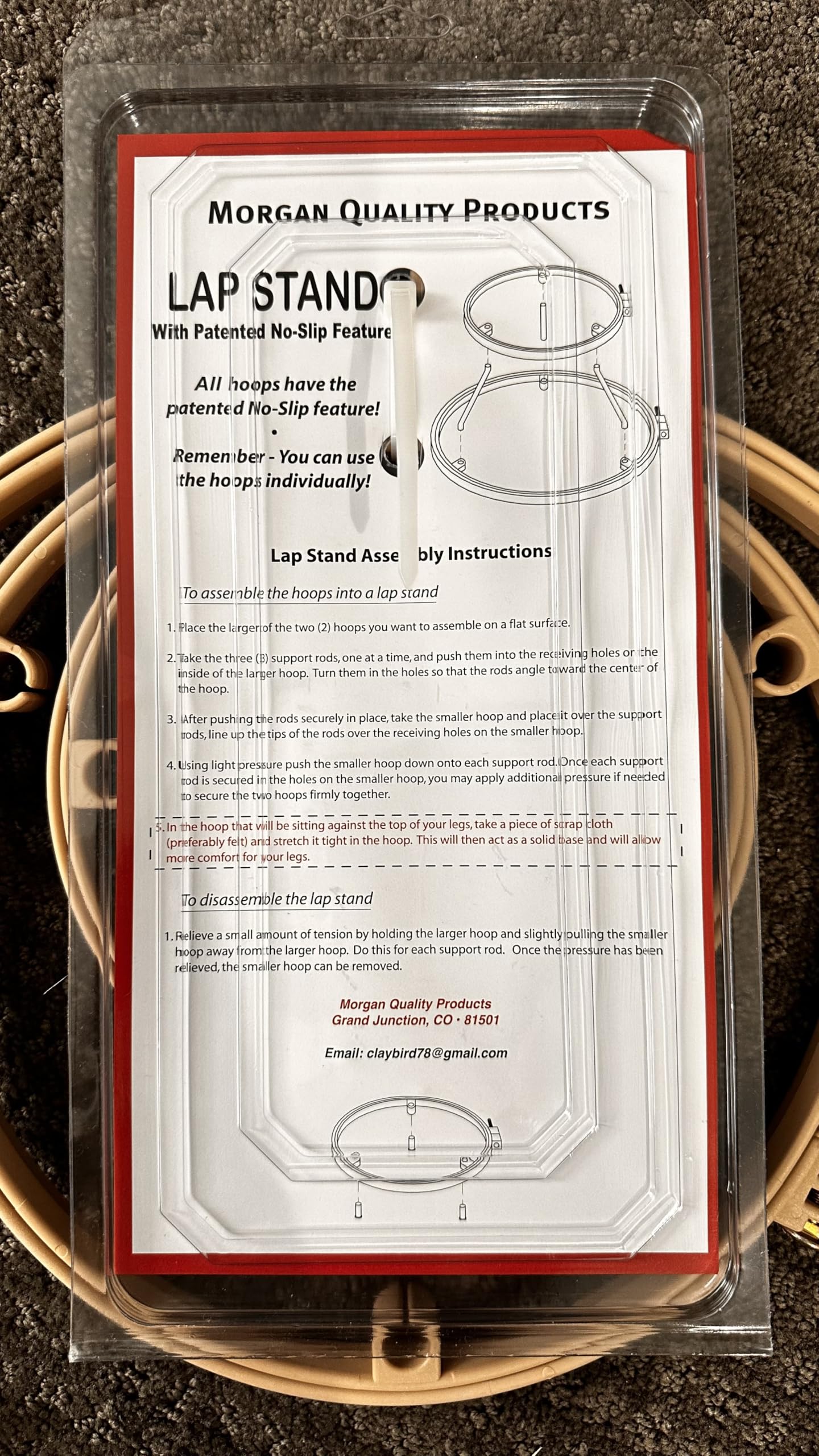 Morgan Quality Products 7"/10"/14" Lap Stand Hoop - Perfect for Hands-Free Embroidery, Quilting & Needlework