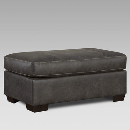 Roundhill Furniture Tirana Contemporary Fabric Pillow-top Arm Chair with Ottoman in Sequoia Ash