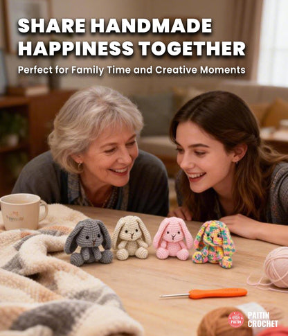 PAITIN Crochet Kit for Beginners – DIY Bunny Amigurumi Crochet Project Kit with Step-by-Step Video Tutorials, Beginner Handbook and All Materials Included