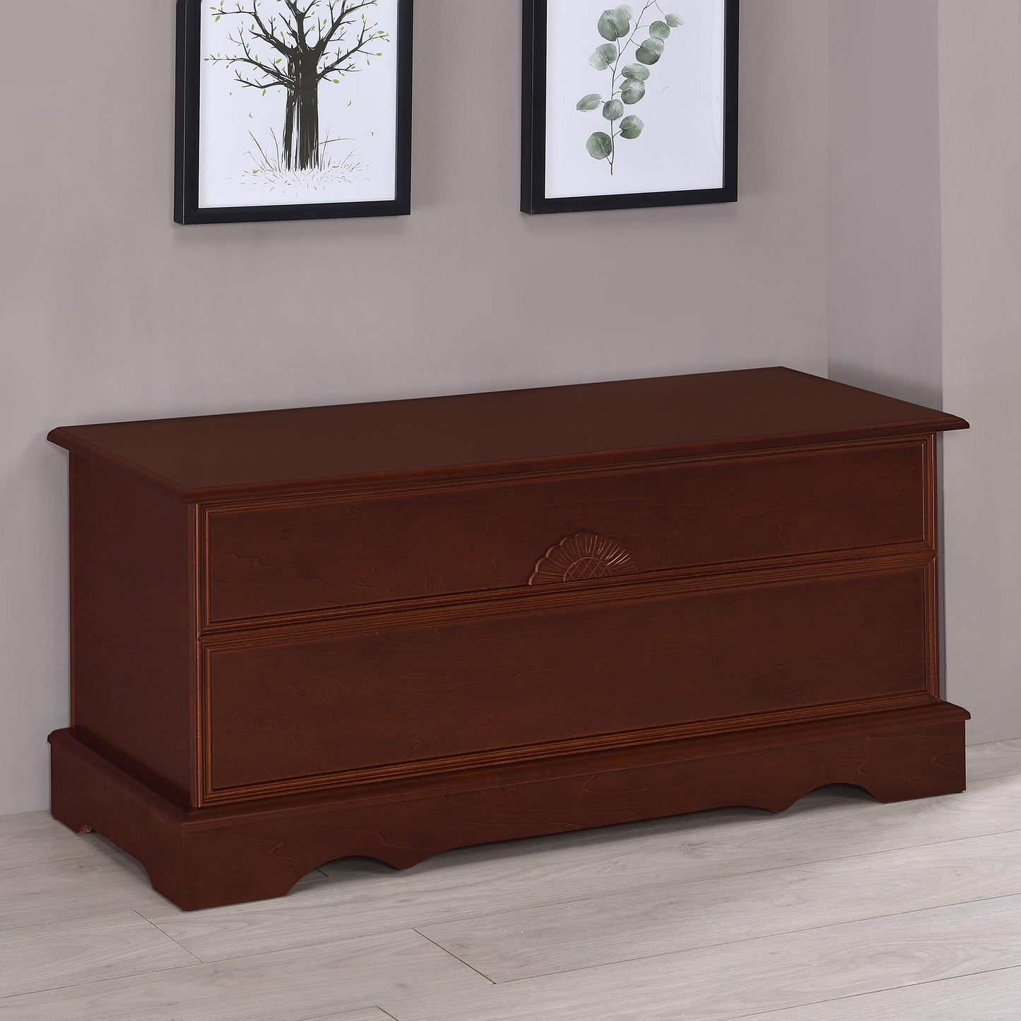 Coaster Home Furnishings - Paula - Wood - Cedar Chest with Storage Trunk, Rectangular Shape and Traditional Style - Bedroom - 40-Inch - Warm Brown - 4694