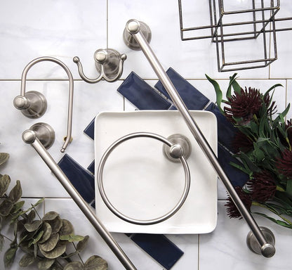 Kingston Brass BAHK5012478SN Mesa Verde 5-Piece 18-Inch and 24-Inch Towel Bars Bathroom Accessory Set in Brushed Nickel