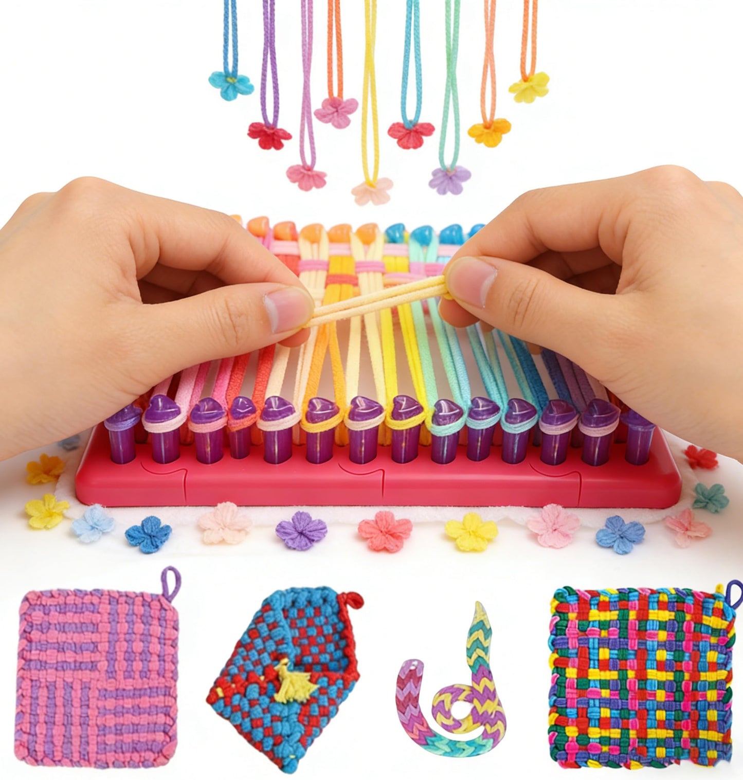 VALOZENC 800PCS Loom Refill Loops, 8 Color Loom Loops for Potholder Making Weaving Crafts Flexible DIY for Family Projects
