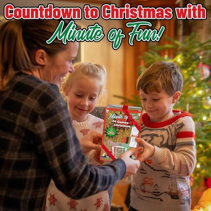 Funwares 24 Days of Christmas Games - Advent Calendar with Fun Minute to Win It Challenges for 2-12 Players