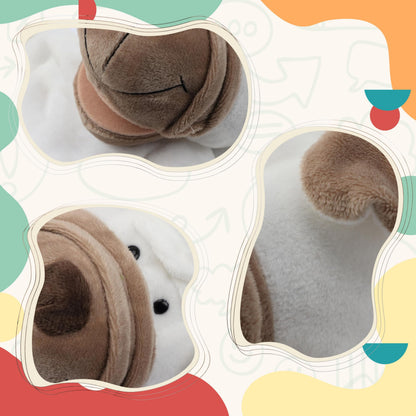 Easfan Puppy Hand Puppet Soft Animal Plush Toy with Movable Mouth Interactive Storytelling Cute Dog Toys Creativity and Imagination Christmas Birthday Gifts for Toddlers Kids,12.5''