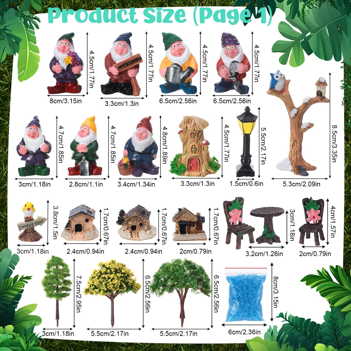 GGSTDDUP 82 Pcs Fairy Garden Accessories Set Miniature Gnome Resin Figures Fairy Garden Decor Terrarium Decorations DIY Mini Landscape Ornaments