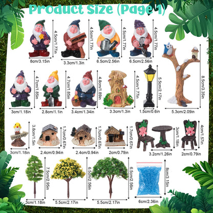 GGSTDDUP 82 Pcs Fairy Garden Accessories Set Miniature Gnome Resin Figures Fairy Garden Decor Terrarium Decorations DIY Mini Landscape Ornaments