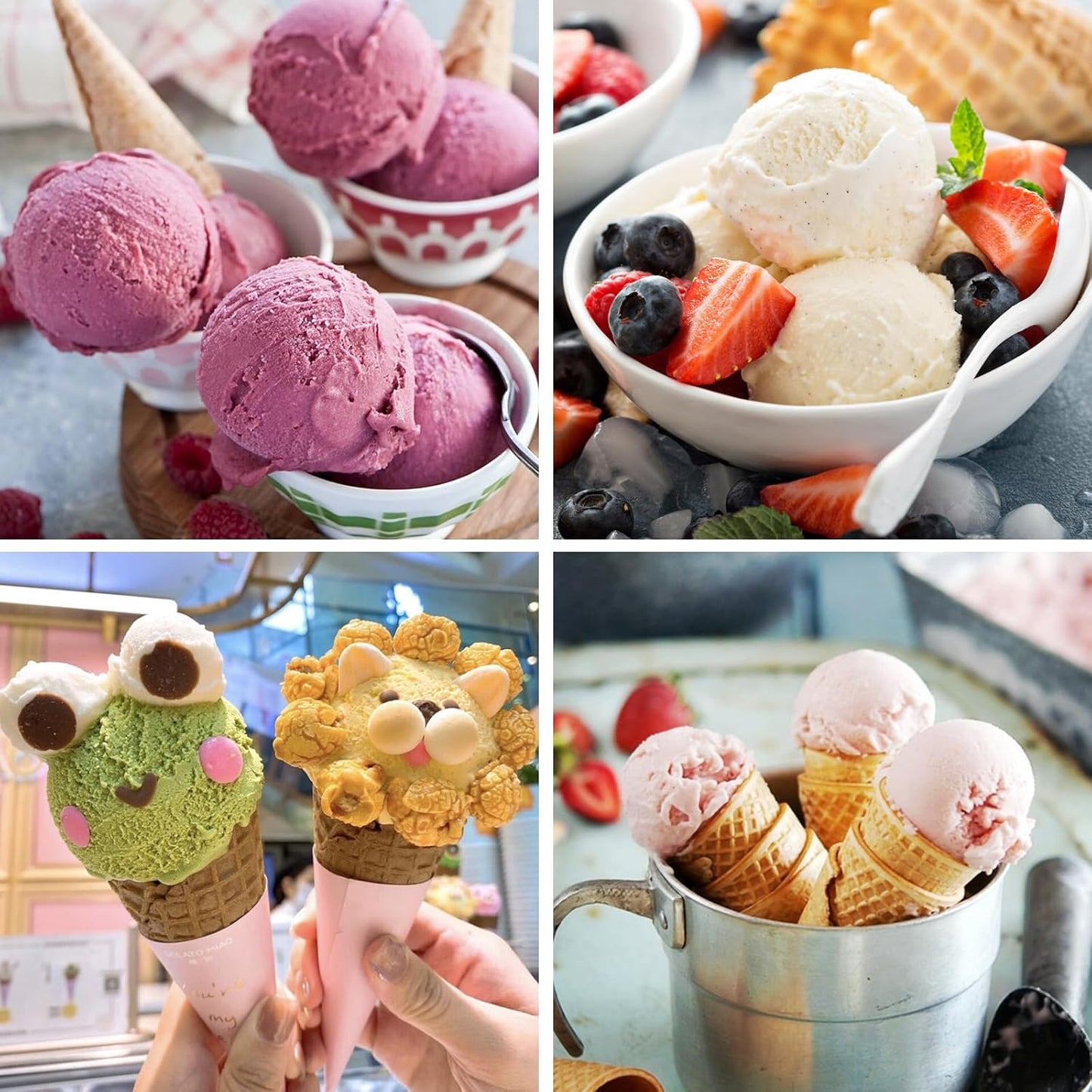 4 Pack NC299AMZ NC300s Ice Cream Pint Containers, Replacement for Ninja Creami Pints and Lids, Compatible with & Series