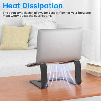 GleYo Laptop Stand for Desk Detachable Aluminum Computer Riser Portable Metal Notebook Holder Compatible with MacBook Air, Pro, Dell, HP, Lenovo and All 10-16" Laptops, Black