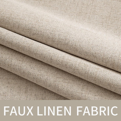 MIULEE 90-Inch Linen Textured Curtains - 100% Blackout Thermal Insulated Taupe Drapes | Luxury Room Darkening for Bedroom & Nursery (2 Panels)